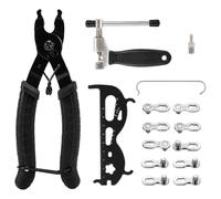6 Pièces Kit Chaîne Vélo,Pince Multifonction Briseur Tendeur Jauge d’Allongement,Acier Alliage Trempé,Inclut quatre paires de maillons de rechange,Pour Routes,VTT et Ville