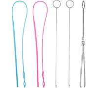 6 Pièces Kit de Boucle de Couture, Comprenant Crochet de Tourneur de Boucle Enfile-Cordon Flexible Pince à Épiler en Métal Outil de Tourneur à Boucle Long avec Verrou pour DIY Accessoires de Tricot