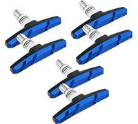 6 pièces kit de frein vélo pour Shimano | 3 paires de patins de frein BLEU pour le vélo | V-Brake 70mm V-Brake symétrique | Plaquettes de frein | Gommes de frein | Kit de patins de frein | Patins de f