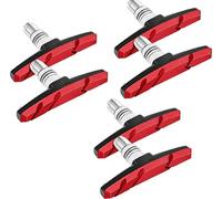 6 pièces kit de frein vélo pour Shimano | 3 paires de patins de frein ROUGE pour le vélo | V-brake 70mm V-brake symétrique | plaquettes de frein | gommes de frein | kit de patins de frein | patins de