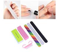 6 Pièces Kit de Manucure, Limes à Ongles Lavables et Portables | Papier Abrasif et Éponge, pour Ongles Naturels et Acryliques, Usage Maison ou Salon, Coupe et Polissage Couleur Aléatoire