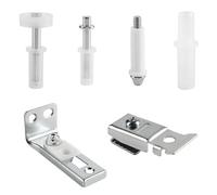 6 pièces Kit de réparation pour portes pliantes, pièce de rechange pour réparation de quincaillerie de portes pliantes avec pivots de 1 cm, roue de guidage de 2,2 à 2,5 cm et supports pour porte