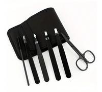 6 pièces Kit de sourcils - Ensemble de toilettage de sourcils multifonctionnel unisexe pour la taille, la forme et l'exfoliation - Comprend des pinces à sourcils, une brosse et des ciseaux, maquillage