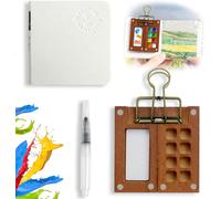 6 Pièces Kit De Voyage Aquarelle Mini,Palette De Carnet De Croquis Portable,Palette De Voyage En Bois Coffret De Peinture,Palette Aquarelle Portable Pour Gouache Peinture Acrylique