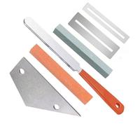 6 Pièces Kit Outils Luthier Guitare pour Réglage Frettes Métal | Buzz, Protection Touche, 2 Gardes, 2 Pierres, Rocker et Lime