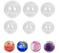 6 Pieces Large Ball Resin Moulds Silicone Accur Ball Moulds for Epoxy Resin, Transparent Round Silicone Mould for Soap, Candle, Resin Art, Bath Bomb, Home Decoration
