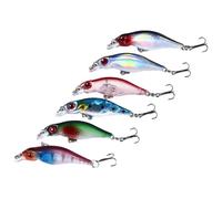 6 Pièces Leurre de Pêche Abs 5cm 2,7g, Minnow Coulant | Usage en Eau Douce et Mer, Action Vive, pour Lacs et Rivières, Attire Diverses Espèces
