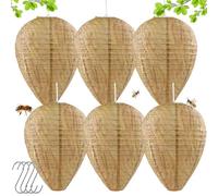 6 Pièces Leurres De Nid De Guêpes, Faux Nid de Guêpes, Nid de Guêpe Extérieur, Imperméable Nids de Guêpe, Nid de Guêpe Suspendu, Nid de guêpes Artificiel, pour Maison et Jardin Extérieur