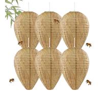 6 Pièces Leurres De Nid De Guêpes, Leurre Faux Nid De Guêpes, Faux Nid De Guepe, Faux Nid De Guêpes Suspendu, Leurre Faux Nid De Guêpes, Modèle De Nid De Guêpes Tout Temps Pour La Maison Et Le Jardin