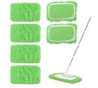 6 Pièces Lingettes Reutilisable pour Swiffer Sweeper, Microfibre Lavables Mop de Chiffons Serpillière Humide Et SèChe en Microfibre Tampon de Rechange Balai Serpillère et Sec Nettoyage Sols Tous Types