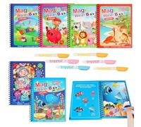 6 Pièces Livre de Dessin Magique de L'eau,Magic Water Book Réutilisable,Livre de Coloriage a L’eau,Livre Magique à L'eau,pour Enfants Education Dessin,Cahier de Dessin pour Garçons Filles Cadeaux