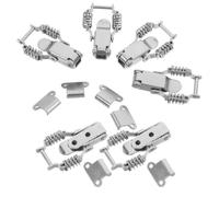 6 Pièces Loquet à Ressort Double A109 pour Coffret, Remplacement Direct | Structure à Double Ressort, Design Bec de Canard, Fer Argenté, pour Caisses Industrielles et Transport