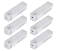 6 pièces lumières LED Rechargeables magnétiques 4 Pouces lumière de capteur de Mouvement à intensité Variable intérieure pour Placard sous Armoire comptoir Cuisine Blanc Chaud