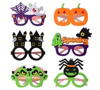 6 Pièces Lunettes de Fête d'Halloween Citrouille Araignée Fantôme Chat Noir Halloween Charmant Décoration Enfants Adults Accessoires Halloween Charmant Décoration Costume Cosplay