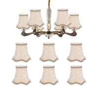 6 Pièces Lustre Abat-Jour, Moderne E14 Clip sur Tissu Abat-Jours Applique Murale Abat-Jour, Clip sur Plissée Suspension Abat-Jours pour la Décoration de la Maison (#8)