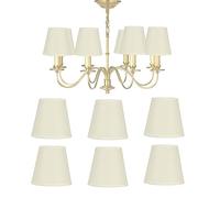6 Pièces Lustre Abat-Jour, Moderne E14 Clip sur Tissu Abat-Jours Applique Murale Abat-Jour, Clip sur Plissée Suspension Abat-Jours pour la Décoration de la Maison