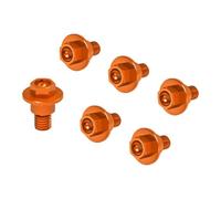 6 pièces M6 Fork Protection Bolt Compatible avec TE300 Te Fe TC David Fei TX FX 125 250 300 350 400 450 501 2014-2022 Modèles de Moto(Orange)