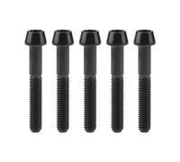 6 Pièces M6X10 15 16 18 20 25 30 35 40 45 50 55 60 65Mm Boulons En Titane Vis À Tête Hexagonale Conique, Noir, M6,30mm