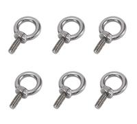 6 Pièces M8 Boulons à œil, Boulons à oeil en 304 Acier Inoxydable Boulons à œil en Forme de Bague Filetage Mâle Vis à Anneau Boulon Anneau de Levage Soudés Fermés, pour Levage de Vie