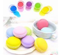 6 Pièces Macaron Slime Macaron 5.5cm Cristal Argile Caoutchouc Boue Intelligent Main Gomme Pate A Modeler Bricolage Jouet Cadeau