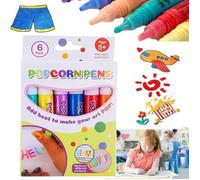 6 Pièces Magic Puffy Pens Pop Corn Stylo 3d Enfant Stylos À Dessin Diy Bubble Popcorn Stylo
