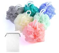 6 Pièces Maille Moussante Fleur de Douche Lavable Couleur, éponge exfoliante, Bain De Mousse Loofahs Brosse À Nettoyer, ÉPonges De Bain, Pouf De Douche la Peau Nettoyer la Peau Apaisante
