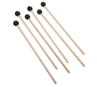 6 Pièces Maillets de Marimba en Bois et Caoutchouc, Légers, Noirs | Baguettes pour Xylophone, Son Stable, Prise Sûre, pour Percussion et Musique, Finition Noire