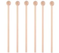 6 Pièces Maillets de Percussion en Bois Dur, Bâtons de Rythme pour | Tête Sphérique, Long Manche en Bois, Articulation Nette, pour Cours Scolaires et Répétitions en Ensemble