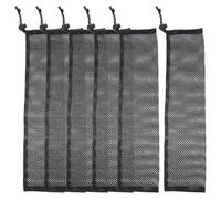 6 Pièces Mangeoire à Oiseaux Cordon Suspendue, en Filet Nylon Noir | Lavable à Main, Réutilisable, Résistante à L'usure, pour Graines D'oiseaux, Jardin et Cour