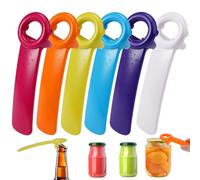 6 Pièces Manuel Ouvreur de Bocaux et Boîtes, Ouvre-bocal Manuel en Plastique Sans Effort, Décapsuleurs Manuels pour Bocaux à Visser, Ouvre Bocaux pour Divers Couvercles, âgées, Mains Faibles(6Coloris)