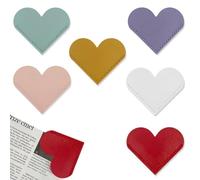 6 Pièces Marque Page Coeur en Cuir Signets de Coin Accessoires de Livre Signets Faits à Main Signets en Cuir Cadeaux de Signets Mignons Pour Enfants Femmes Amateurs de Lecture