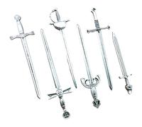 6 pièces marque-page épée, style antique argent petite épée signet épées robustes pour hommes ensemble de stylos anciens pour les amateurs de livres fournitures bricolage, épées