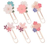6 Pièces Marque-page Fleur de Cerisier en Alliage de Zinc