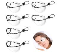 6 Pièces Masque oculaire Transparent, Protection des Yeux Poreux en Plastique avec Corde Réglable, Respirant Masque Oculaire pour Hommes et Femmes, Protéger Vos Yeux