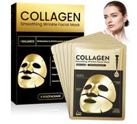 6 Pièces Masque pour le Visage au Collagène,masques hydratant,masque visage femme,Mask soins de la Peau,Hydrate La peau en 15 min,augmente l'hydratation,apaisant,hydratant,nourrissant