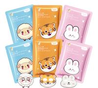 6 Pièces Masque Visage avec Motifs de animaux dessins animés, Masque Hydratant Visage, Masque Visage Femme, Convient à Tous les Types de Peau, cadeaux pour adolescentes et femmes