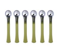 6 Pièces Masseur Oculaire Compact en Métal Vert | Massage du Contour des Yeux, Format Portable, à Glisser Poche ou Paquet, Style Compact et Beau