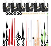 6 Pièces Mécanisme de Mouvement d'Horloge à Arbre Long à Couple Élevé avec Pasteurs, Crochets et 6 Paires Différentes de Mains des Pièces de Réparation d'Horloge (20 mm/ 0.78 Pouce)