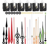 6 Pièces Mécanisme de Mouvement d'Horloge à Arbre Long à Couple Élevé avec Pasteurs, Crochets et 6 Paires Différentes de Mains des Pièces de Réparation d'Horloge (13 mm/ 0.51 Pouce)