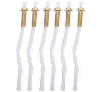 6 Pièces Mèches de Rechange pour Lampe à Pétrole en Coton, Porte-mèche | Tube en Alliage, Combustion Stable, Usage pour Lampes à Huile en Verre, Autels et Décorateurs D'événements