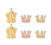 6 Pièces Mini Couronne Dorée Design élégant Métal Couleur Vive Couronnes en or Rose avec Strass pour Bijoux à Bricoler Soi-même Pendentif Fabrication Artisanale Art Supplies Other Art Supplies
