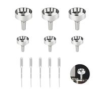 6 Pièces Mini Entonnoirs en Métal Kit, Petits Entonnoirs en Métal avec 5 Pipettes en Plastique 2ml, Petit Entonnoir à Parfum pour Bouteilles Miniatures, Cosmétiques, Huiles Essentielles(1.8cm+2.5cm)