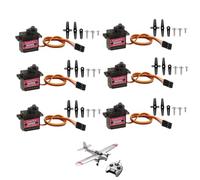 6 Pièces Mini Moteurs Servo avec Engrenage en Métal pour Hélicoptère RC,Micro Servo Moteur en Metal,Bateau,Voiture RC 1/10 1/8,Robot,Ailes Fixes,Modèles DIY