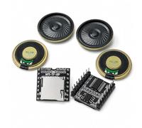 6 Pièces Mini MP3 DFPlayer Module Lecteur, Module Audio Projet DIY avec 4 Haut Parleurs 2W 8 Ohm, Open Source Décodeur Audio Mini MP3 WAV WMA Support TF FAT32 pour Électroniques Voiture Alarme