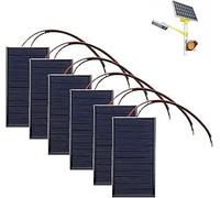 6 Pieces Mini Panneau Solaire 3V Cellule Photovoltaique 62x36mm avec Cable Petit Panneau Solaire Plug and Play pour Projets Scientifiques Panneau Solaire Batterie Solar Panel Haute Efficacite
