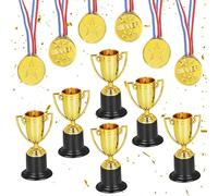 6 Pièces Mini Trophées Médailles,Médailles pour Fête Anniversaire des Enfants,Plastique Mini Champions Trophée,Médailles pour Fête Anniversaire des Enfants,Sport Scolaire,Cadeaux Invités Récompenses