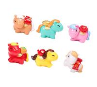 6 Pièces Miniature Cheval Chinois Statue en Résine Bonne Chance Ornements de Bureau à la Maison Statue Miniature d'un Cheval Chinois Résine Bonne chance Ornements pour