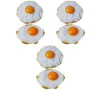 6 Pièces Modèle D'omelette Décoration De Restaurant Accessoire De Restaurant Faux Accessoire D'oeuf Au Plat Faire Semblant De Jouer Au Modèle Drôles De Jouets Aux Œufs Frits Résine MAGICLULU