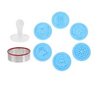 6 Pièces Moule à Biscuits, Tampon pour Biscuit, Ambiance Noël | Acier Inoxydable et PP, Surface Lisse Antiadhésive, Nettoyage Facile, Activité Familiale Créative, Pâtisserie Maison