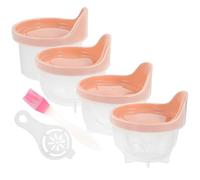 6 Pièces Moule à Œufs Vapeur Maison PP Rose, Forme Cartoon